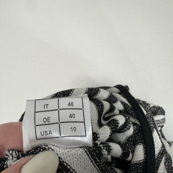 Deca Paris Womens Dress 3/US 10 Black Midi Striped Layered Lagenlook Artsy Funky - Picture 13 of 13